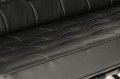 Czarna Sofa dwuosobowa Skóra Naturalna Inspirowana Projektem Barcelona