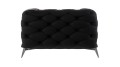 Obszerny pikowany fotel Chesterfield Chloe Czarny