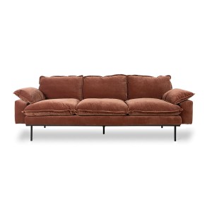 Ceglasta sofa Retro 3-osobowa magnolia