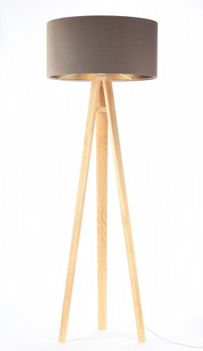 Lampa podłogowa Tripod beżowa tkanina 
