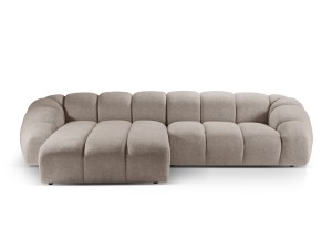 Sofa narożna 4-osobowa Diana aksamit strukturalny beżowa