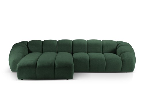 Sofa narożna 4-osobowa Diana aksamit strukturalny butelkowa zieleń