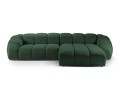 Sofa narożna 4-osobowa Diana aksamit strukturalny butelkowa zieleń
