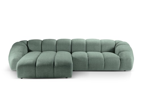 Sofa narożna 4-osobowa Diana aksamit strukturalny szałwiowa