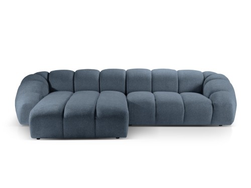 Sofa narożna 4-osobowa Diana aksamit strukturalny niebieska