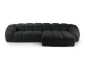 Sofa narożna 4-osobowa Diana aksamit strukturalny czarna