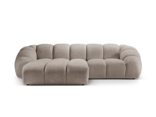 Sofa narożna 3-osobowa Diana aksamit strukturalny beżowa P/L