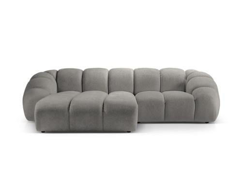 Sofa narożna 3-osobowa Diana aksamit strukturalny szara P/L