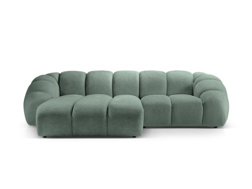 Sofa narożna 3-osobowa Diana aksamit strukturalny szałwiowa P/L