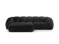 Sofa narożna 3-osobowa Diana aksamit strukturalny antracyt P/L
