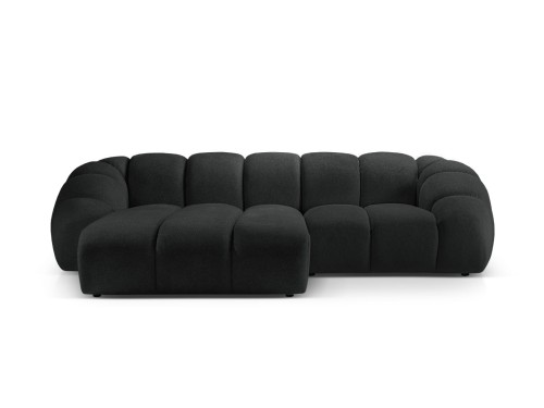 Sofa narożna 3-osobowa Diana aksamit strukturalny antracyt P/L
