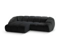 Sofa narożna 3-osobowa Diana aksamit strukturalny antracyt P/L