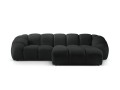 Sofa narożna 3-osobowa Diana aksamit strukturalny antracyt P/L