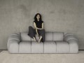 Sofa narożna 3-osobowa Diana aksamit strukturalny antracyt P/L