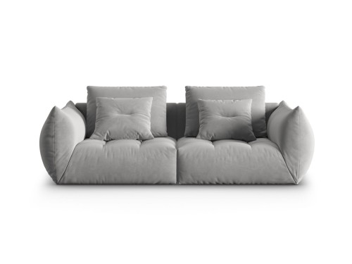 Sofa modułowa 3-osobowa Bloom velvet jasnoszara