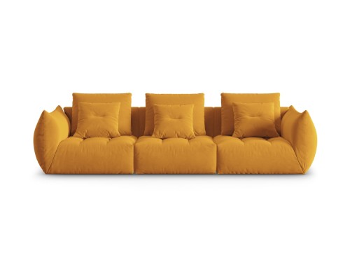 Sofa modułowa 4-osobowa Bloom velvet musztardowa