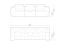 Sofa modułowa 4-osobowa Bloom velvet musztardowa