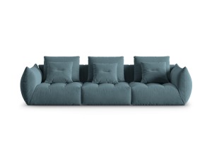 Sofa modułowa 4-osobowa Bloom velvet morska