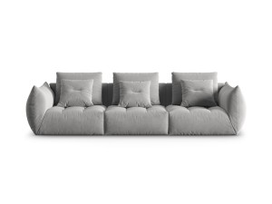 Sofa modułowa 4-osobowa Bloom velvet jasnoszara