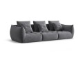 Sofa modułowa 4-osobowa Bloom velvet szara