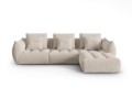 Sofa narożna modułowa 4-osobowa Bloom tkanina strukturalna piaskowa