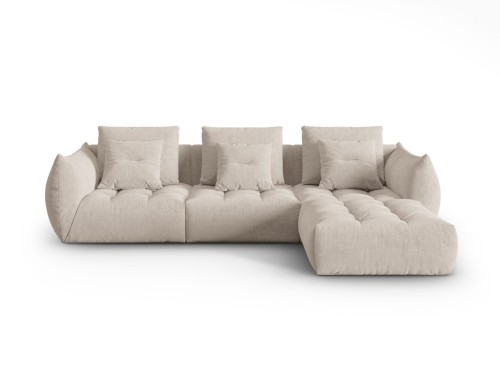 Sofa narożna modułowa 4-osobowa Bloom tkanina strukturalna piaskowa