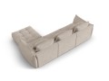Sofa narożna modułowa 4-osobowa Bloom tkanina strukturalna piaskowa