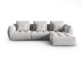 Sofa narożna modułowa 4-osobowa Bloom tkanina strukturalna jasnoszara