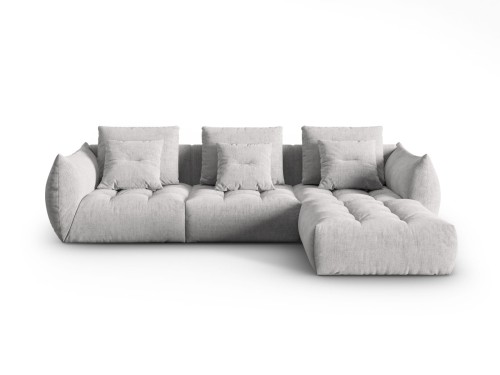 Sofa narożna modułowa 4-osobowa Bloom tkanina strukturalna jasnoszara