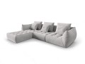 Sofa narożna modułowa 4-osobowa Bloom tkanina strukturalna jasnoszara