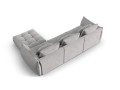 Sofa narożna modułowa 4-osobowa Bloom tkanina strukturalna jasnoszara