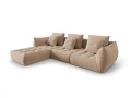 Sofa narożna modułowa 4-osobowa Bloom velvet beżowa