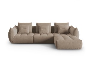 Sofa narożna modułowa 4-osobowa Bloom velvet taupe