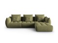 Sofa narożna modułowa 4-osobowa Bloom velvet oliwkowa