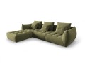 Sofa narożna modułowa 4-osobowa Bloom velvet oliwkowa