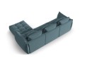 Sofa narożna modułowa 4-osobowa Bloom velvet morska