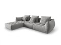 Sofa narożna modułowa 4-osobowa Bloom velvet jasnoszara
