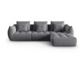 Sofa narożna modułowa 4-osobowa Bloom velvet szara