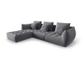 Sofa narożna modułowa 4-osobowa Bloom velvet szara