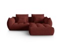 Sofa narożna modułowa 3-osobowa Bloom tkanina strukturalna bordowa