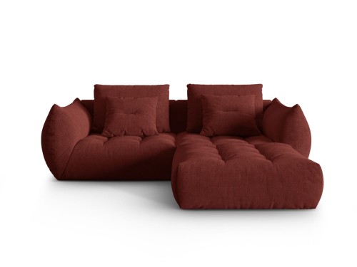 Sofa narożna modułowa 3-osobowa Bloom tkanina strukturalna bordowa
