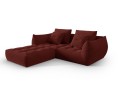 Sofa narożna modułowa 3-osobowa Bloom tkanina strukturalna bordowa
