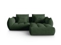Sofa narożna modułowa 3-osobowa Bloom tkanina strukturalna ciemnozielona