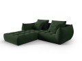 Sofa narożna modułowa 3-osobowa Bloom tkanina strukturalna ciemnozielona