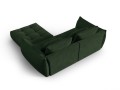 Sofa narożna modułowa 3-osobowa Bloom tkanina strukturalna ciemnozielona