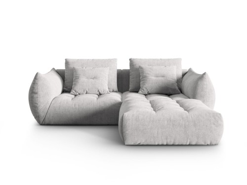 Sofa narożna modułowa 3-osobowa Bloom tkanina strukturalna jasnoszara