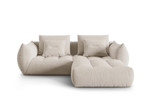 Sofa narożna modułowa 3-osobowa Bloom velvet ecru
