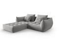 Sofa narożna modułowa 3-osobowa Bloom velvet jasnoszara