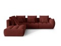 Duża modułowa sofa narożna Bloom tkanina strukturalna bordowaP/L