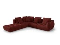Duża modułowa sofa narożna Bloom tkanina strukturalna bordowaP/L